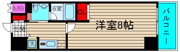 グルーヴ日本橋(1K/8階)の間取り写真