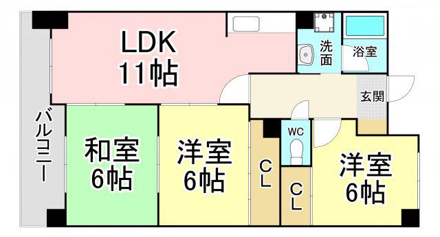 ハーモナイズ361(3LDK/7階)の間取り写真