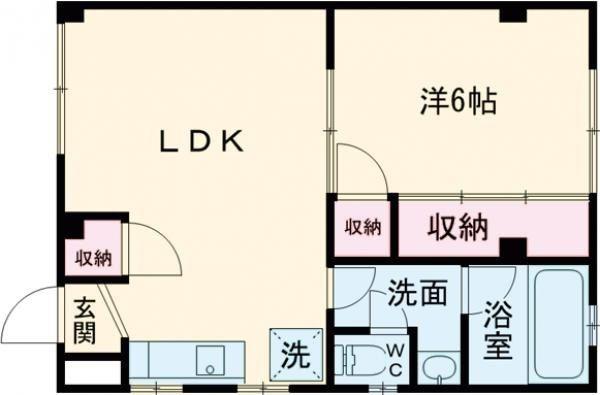 アベニュー砂山(1LDK/4階)の間取り写真