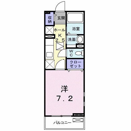 グリーンスプリングスB(1K/1階)の間取り写真