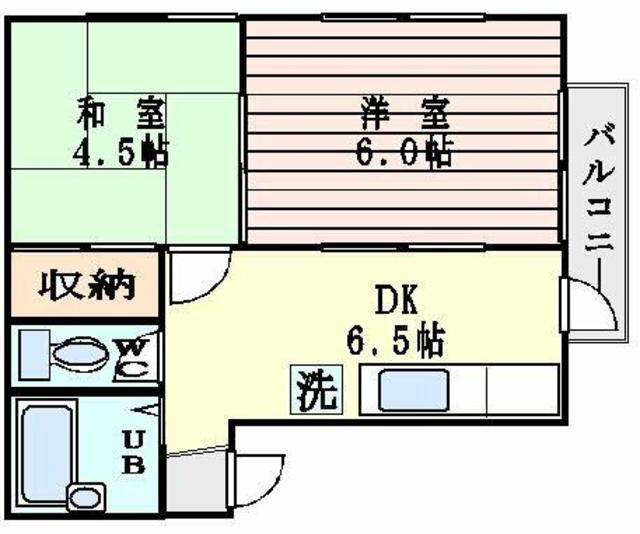 ホワイトシャトレー中野(2DK/2階)の間取り写真