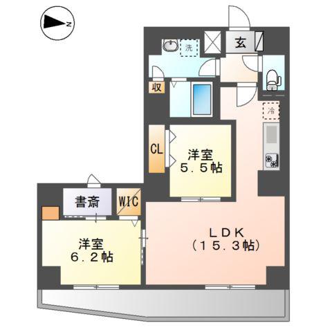ミネルヴァ千住新橋(2LDK/8階)の間取り写真