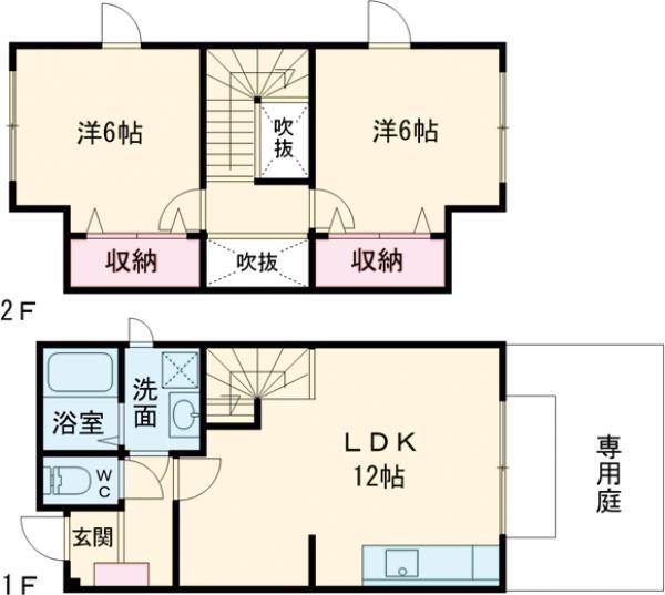 シャルダン(2LDK/1階)の間取り写真