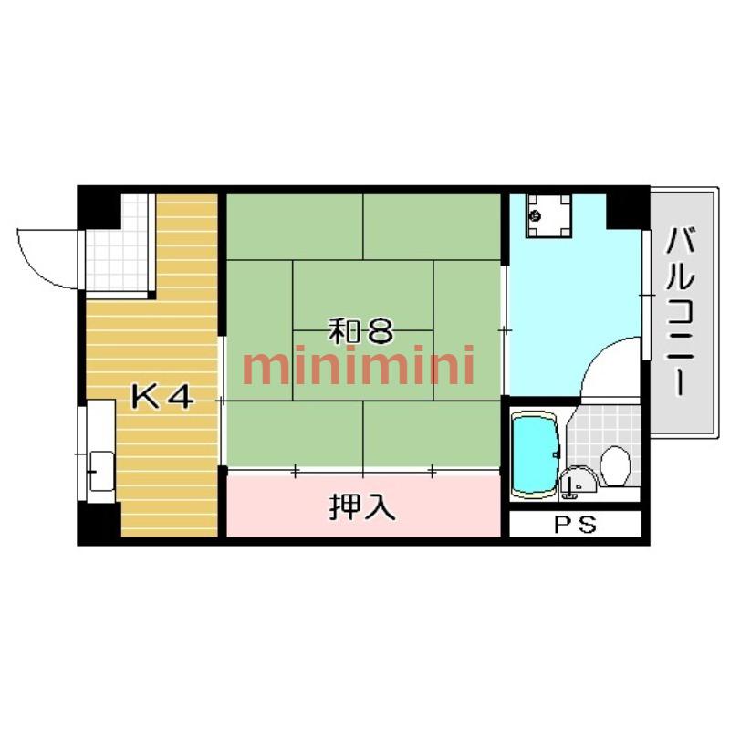 高瀬ハイツ(2K/3階)の間取り写真