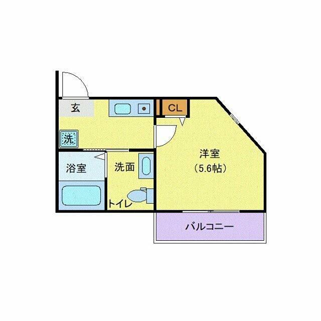 LAROCHELLE杉田(1K/2階)の間取り写真