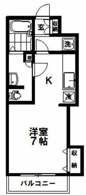 ドゥマール市川(ワンルーム/2階)の間取り写真