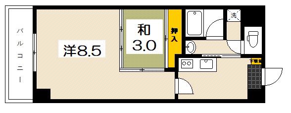 クレアテラ五日市(2K/2階)の間取り写真