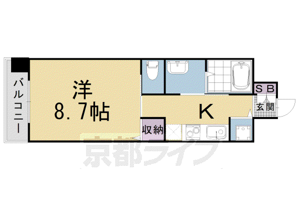 CASA VERDE 高辻(1K/5階)の間取り写真