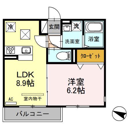 ブランヴェニール(1LDK/1階)の間取り写真
