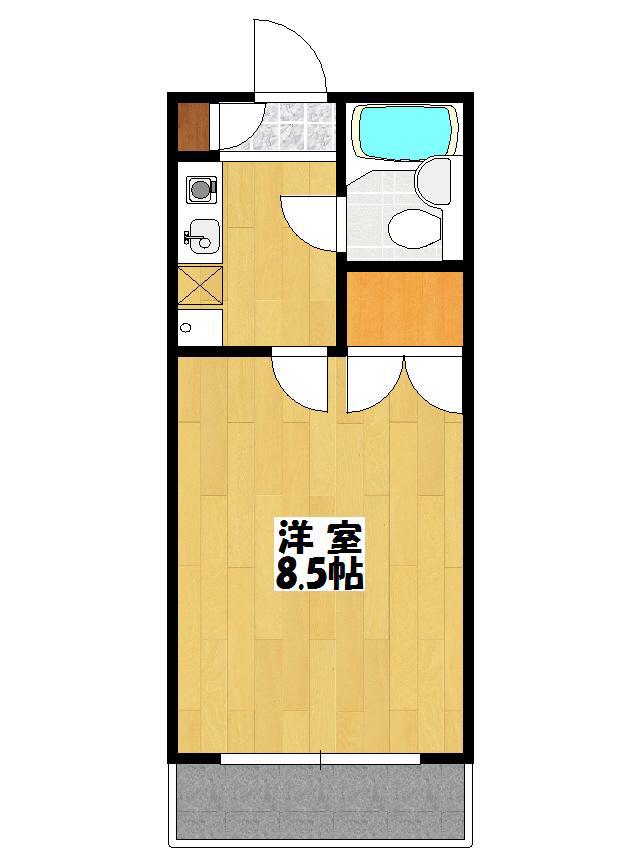 ジュネス市川(1K/2階)の間取り写真