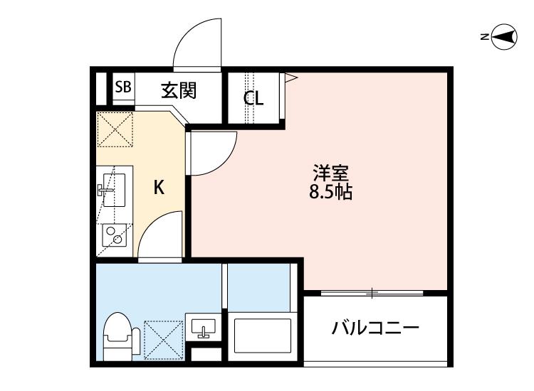 アズール蛍池(1K/3階)の間取り写真