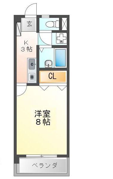 LE DIAMANT BLEUK(1K/1階)の間取り写真