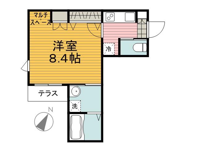 プライムメゾン(1K/1階)の間取り写真