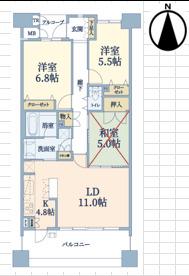 リバーガーデン東大阪新庁舎アヴェニュー(3LDK/14階)の間取り写真