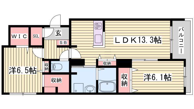 MAISON ETERNO(2LDK/1階)の間取り写真