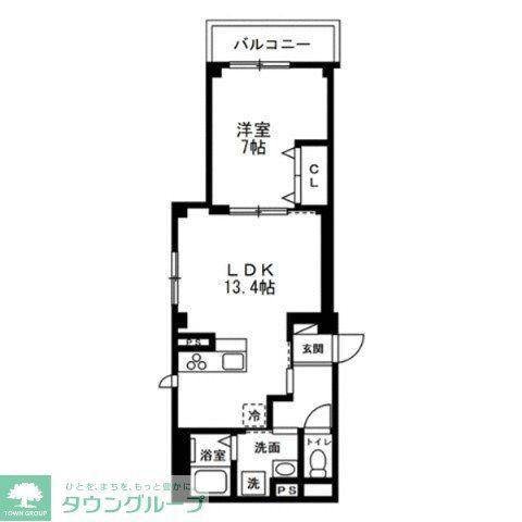 青葉区あざみ野共同工事(1LDK/3階)の間取り写真