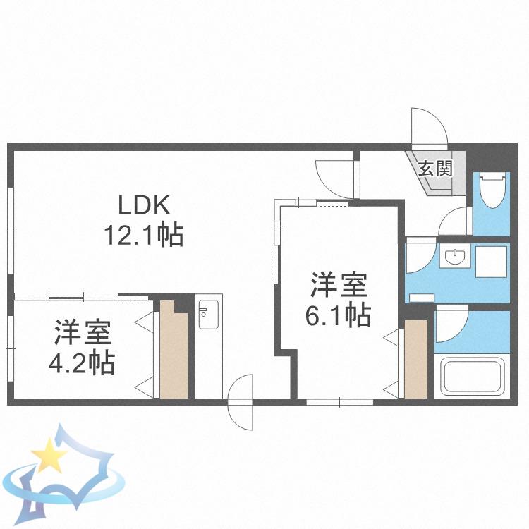 BALBONI表参道(2LDK/4階)の間取り写真