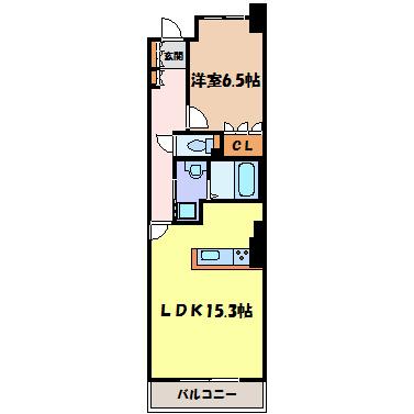 パークアクシス白壁(1LDK/8階)の間取り写真