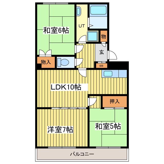 チェリーハイツ26(3LDK/3階)の間取り写真