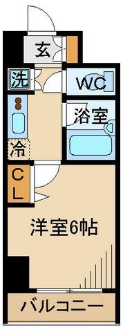スパシエ アルカーノ府中(1K/6階)の間取り写真