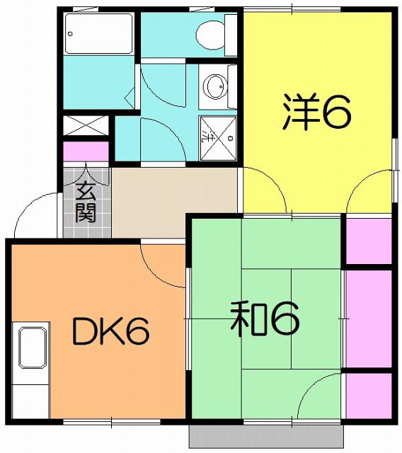ビューバレーIII(2DK/1階)の間取り写真
