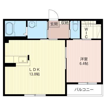 マーヴェラスA(1LDK/2階)の間取り写真