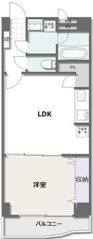 プレゼンス(1LDK/7階)の間取り写真