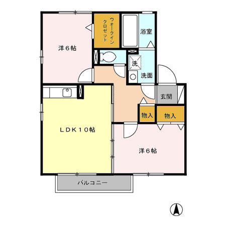 アリエル(2LDK/2階)の間取り写真
