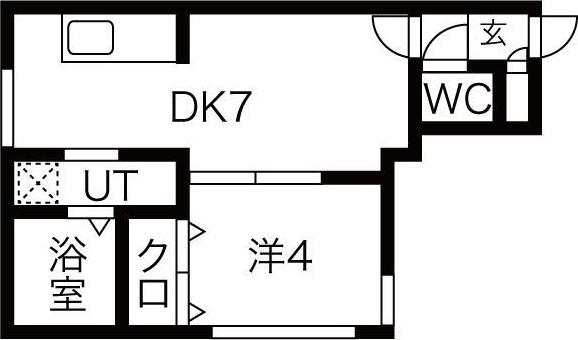 グランデ円山(1DK/2階)の間取り写真