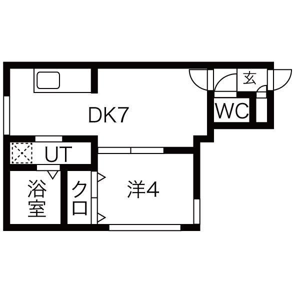 グランデ円山(1DK/2階)の間取り写真