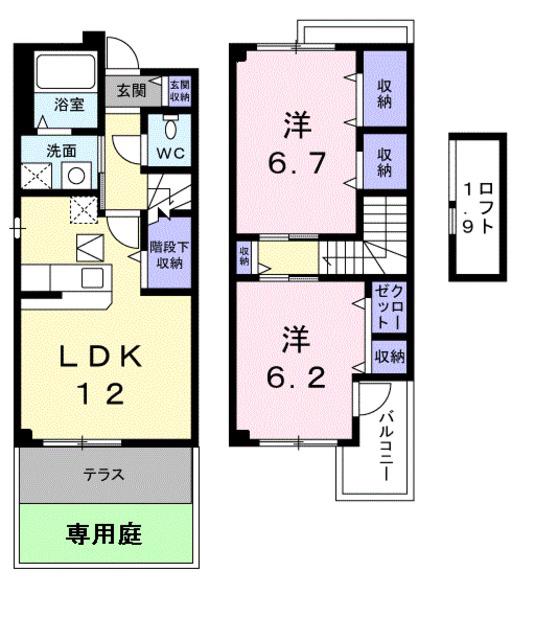 フィネッセ(2LDK/1階)の間取り写真