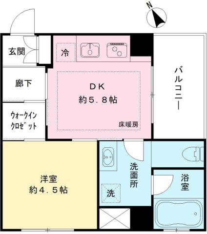 BIRTH IN-RESIDENCE飛田給(1DK/2階)の間取り写真