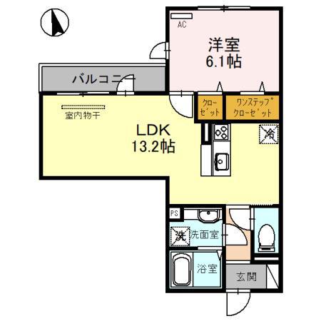 キャトル セゾン(1LDK/3階)の間取り写真