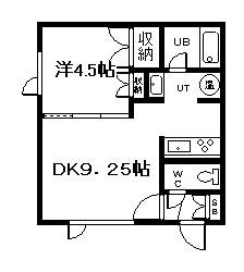 REPOSなよろ(1DK/2階)の間取り写真