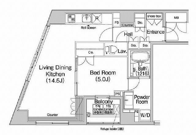 COMFORIA上野広小路(1LDK/3階)の間取り写真