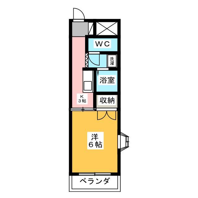 コーポイシカワ(1K/3階)の間取り写真