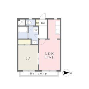 コーポライクI(1LDK/2階)の間取り写真