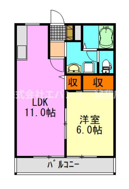 クレスト(1LDK/1階)の間取り写真