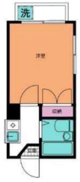 フェリス成城(1K/1階)の間取り写真