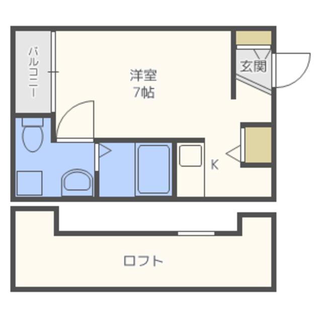 タスク麦野(ワンルーム/1階)の間取り写真