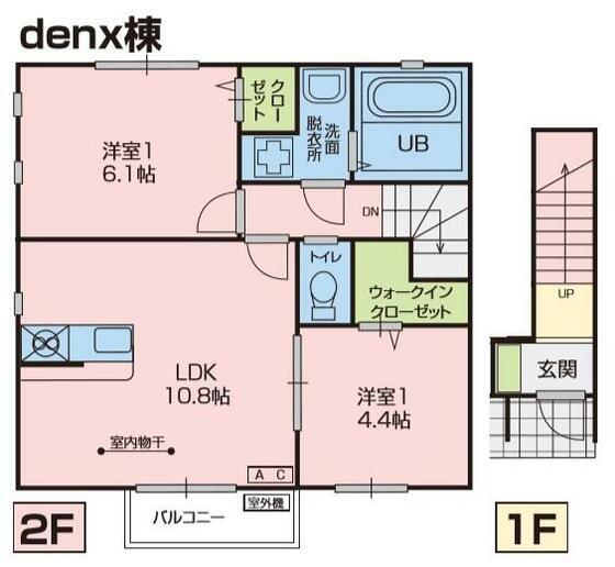 DIAMANT DEUX 北鬼柳 203 ディアマントP2台(2LDK/2階)の間取り写真