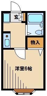 シティハイツ星の宮(1K/1階)の間取り写真