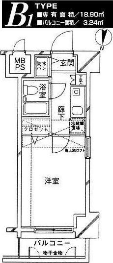 T ラ・レジダンス・ド・福岡県庁前919(1K/9階)の間取り写真