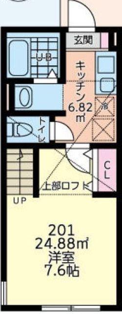 IDEAUS橋本壱番館(1K/2階)の間取り写真