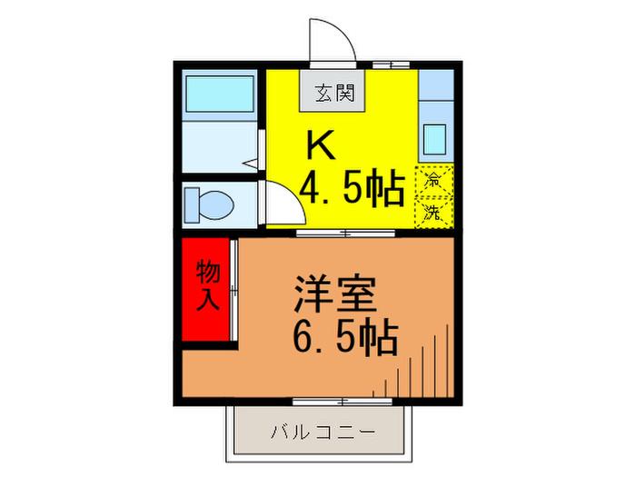 ロートス高島平(1K/2階)の間取り写真