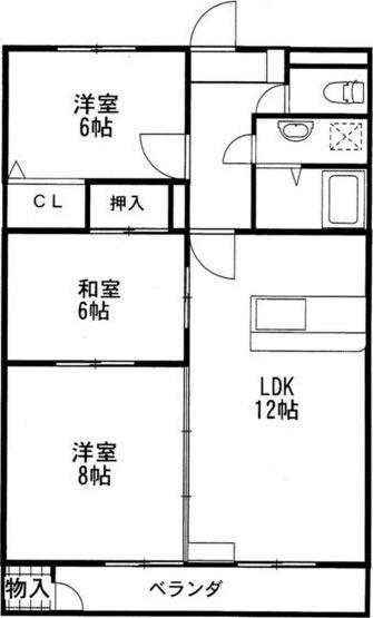 啓周マンション(3LDK/2階)の間取り写真