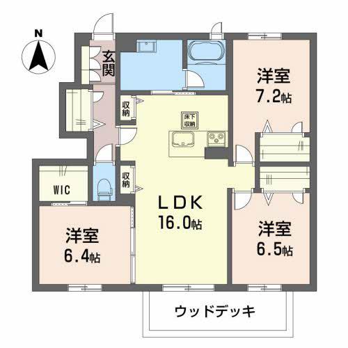 メゾンファミリア(3LDK/1階)の間取り写真