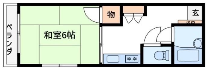 コーポ高鈴(1DK/3階)の間取り写真