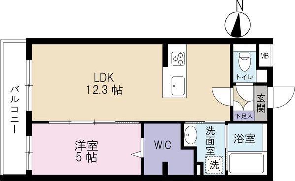 ライム海老塚(1LDK/2階)の間取り写真