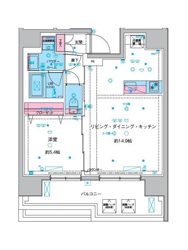 ジェノヴィア本所吾妻橋III(1LDK/5階)の間取り写真